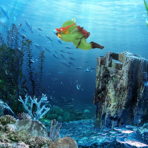 onesimcr Floating Fish Tank Decorations, Aquarium Decorations, Lovely Diver Fish Tank Decorations, Floating Device Fish Tank Accessories，Suitable for All Kinds of Fish Tanks(Light Green)… - color: Light Green