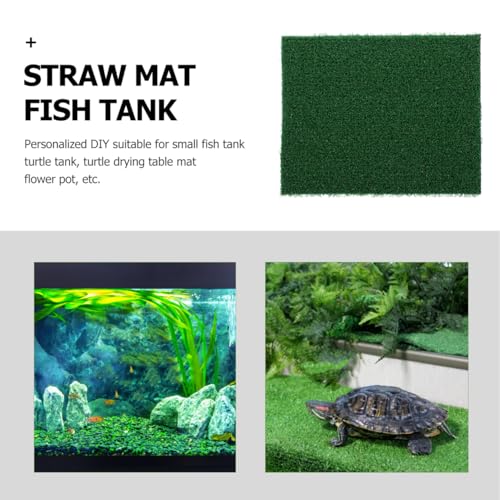 Toddmomy Fish Tank Simulation Turf Mat 9.84X7.87 Inch Artificial Grass for Turtle Tank Basking Platform Aquarium Substrate Home Landscaping Flowerpot Decor - size: 25.00X20.00X0.80CM