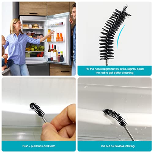 Drain Brush Pipe Cleaning Brush Slim Drain Hole Cleaning Tool Hose Flexible Feeding Tube Cleaning Brush Black Color - style: Two Heads Black Color