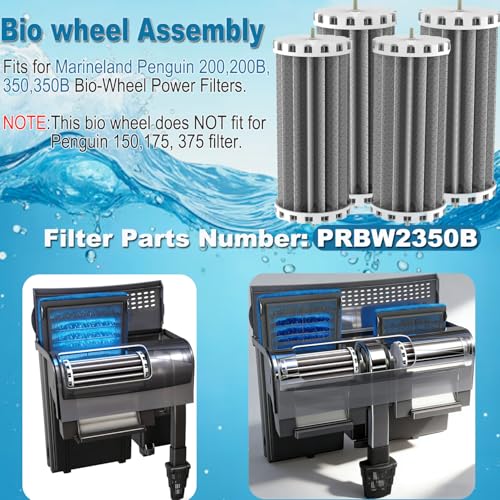 Bio Wheel Assembly Replacement Parts for PRBW2350B-Compatible with Marineland Penguin 200,200B,350,350B Power Filters&Bio-Wheel Power Filters|Aquarium Filter Parts for Hang-On Fish Tank,4 Value Bundle - size: 4 Pieces