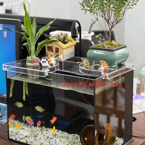 2 Pcs Aquarium Plant Holder for Rimless Fish Tank, Upgraded Aquarium Plant Holder, Corner Shelf for Fish Tank Top for Aquatic Plants, Water Feature Decoration(White