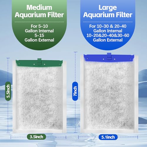 Medium Filter Cartridge Replacement for Tetra Whisper Bio-Bag Filters Cartridges, 16 PCS Fish Tank Filters Compatible with Tetra Whisper Filters 10i / IQ10 / PF10 and TetraFauna ReptoFilter