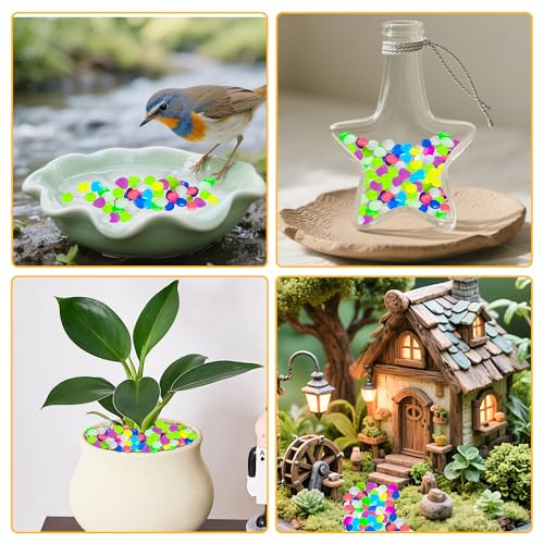 Glow in The Dark Fish Tank Rocks,Glowing Rocks Stones Resin Glow in Dark Pebbles for Outdoor Garden, Fish Tank, Aquarium, Landscaping,Driveway Decoration,Multi 1.4 Lb - color: 2-Multi, size: 1.4 LB