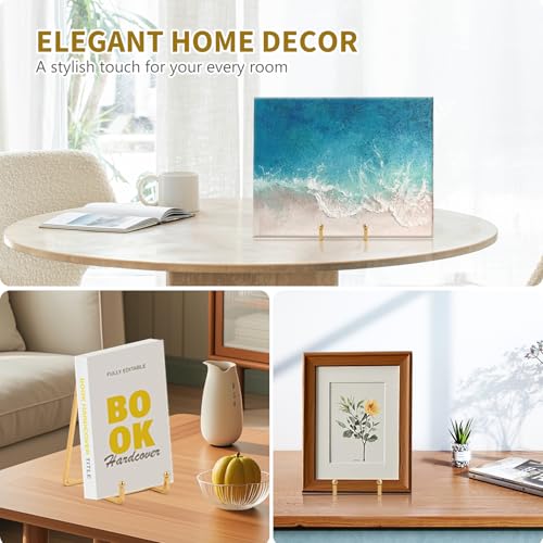 Plate Holder Easel Display Stand - 6 inch Metal Plate Stands for Display - Tabletop Picture Stand - Gold Iron Easels for Display Pictures | Photo Frames | Book | Decorative Plates | Plaque - 4 Pack - size: 6 inch-4