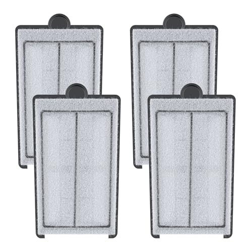 Pawfly 4 Pack Filter Cartridges for PHF-300S PRO Hang on Back Aquarium Filter, Fish Tank Filter Pad, Filter Media for Freshwater & Saltwater, White Aquarium Sponge for Filtration, 5" × 3.2" - size: for 15 Gallons Tank