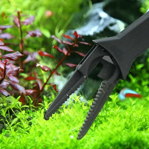 19.7" Aquarium Feeding Tongs with Pull Claw – Ergonomic Plastic Fish Tank Tool for Gravel Cleaning, Plant Placement, Freshwater/Saltwater Tanks & Ponds (Rustproof, Non-Slip Handle)