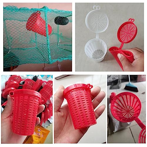 10 Pack Fishing Bait Cage Trap Feeder Holder Box Large Size Baits Case Barrel Fish Lure Plastic Basket Fishing Tackle Kit Gear Tool for Fish Shrimp Earthworm Crab Catfish Cast Net