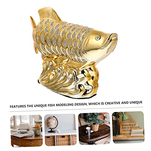 BESPORTBLE Unique Desktop Fish Adornment Ceramic Craft Fish Tank Décor Adornment Scene