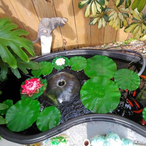 12 Pieces Realistic Lily Pads Leaves, Artificial Floating Foam Lotus Leaves, Water Lily Pads Artificial Foliage Pond Decor for Pond Pool Aquarium Decoration