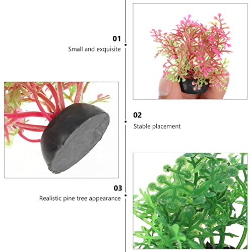 SEWACC 20pcs Artificial Fish Tank Plants Plastic Grass Plants Aquarium Decorations, Simulation Water Grass, Mixed Style, Small Betta Goldfish Turtle Tank Accessories