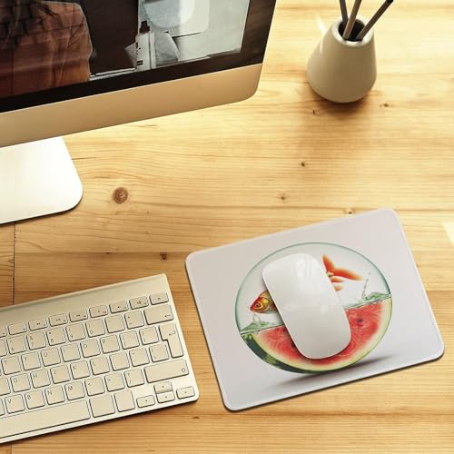 Mouse Pad Computer Mousepad Fish Tank and Watermelon Mouses Mat for Desk Washable Mouse Pad with Non-Slip Rubber Base Gaming Mousepad for Office Laptop