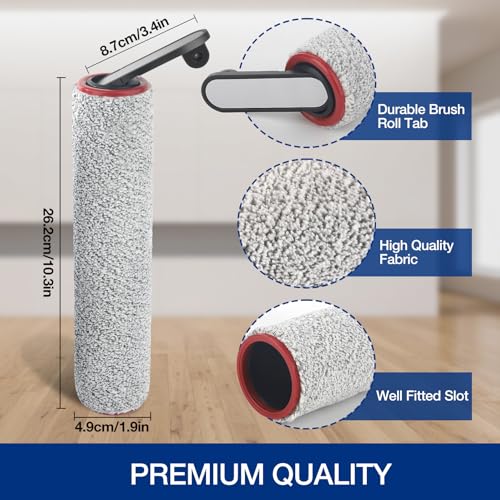 H12 Pro Roller Brush Replacement and HEPA Filter for Dreame H12 Pro, H12 Dual, G10 Pro Cordless Wet Dry Vacuum Cleaner, 2 Brush Rollers, 2 HEPA Filters, 1 Water Tank Brush, 1 Cleaning Brush