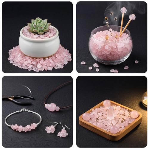 Crystal Chips Stone-Aquarium Rocks Decor,Fish Gravel,Tumbled Stone Chips for Aquascape Vase Filler,DIY Crafts,Indoor Plants - color: Pink