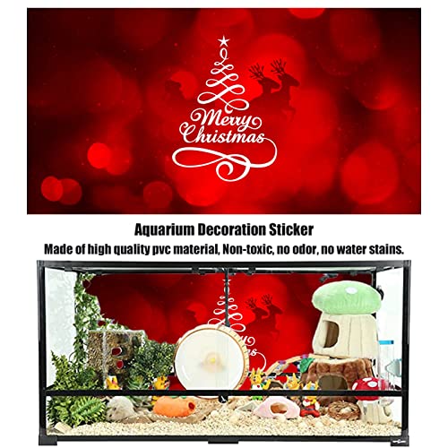 Christmas 3D Fish Tank Background Backdrop Aquarium Decorative Paper - Christmas TreeAquarium Background Poster PVC Self Adhesive Fish Tank Decor Landscape,52x30cm - size: 52x30cm