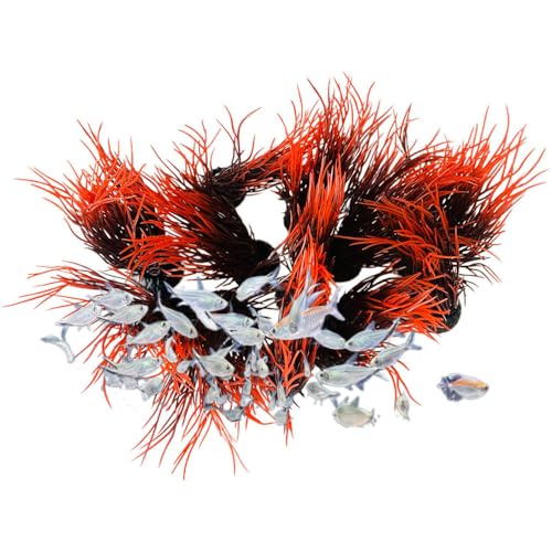 12 Pack Artificial Aquarium Grass Plants Lifelike Fish Tank Decorative Grass Aquascaping Landscape Design for Goldfish Betta Fish Waterscape Fish Hides Mini Hydroponic Plants (Style 4) - color: Style 4