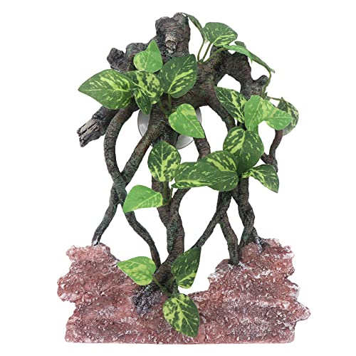AQUA KT Reptile Climb Tree Branch Rock Background Decoration with Suction Cup for Terrarium Amphibian Lizard Snake - color: Terrarium Background