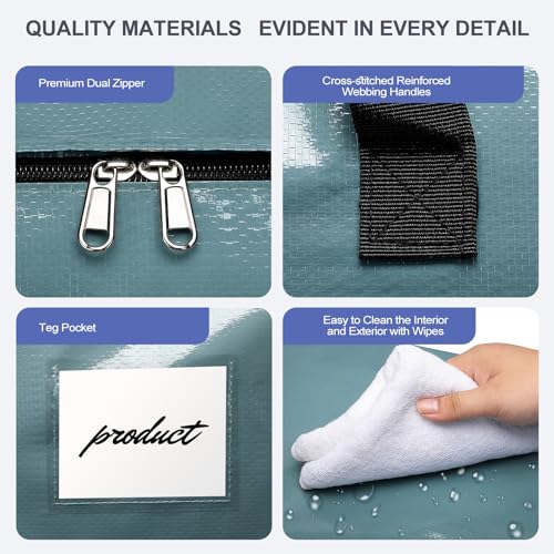 Moving Bags Heavy Duty Steel Blue – Large Packing Bags for Moving, Extra Large Storage Totes with Zippers and Handles - color: Steel Blue