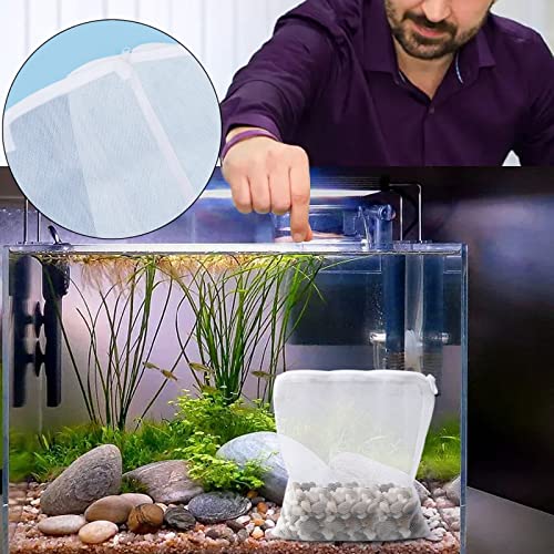 Segarty Aquarium Media Bags, 10PCS 7.7x5.9in Nylon Mesh Aquarium Filter, Media Bags with Plastic Zipper, Fish Tank Net Bags for Pellet Carbon, Bio Balls, Ceramic Rings, Ammonia Remover, White - color: high flow（white）, size: 7.7" x 6"