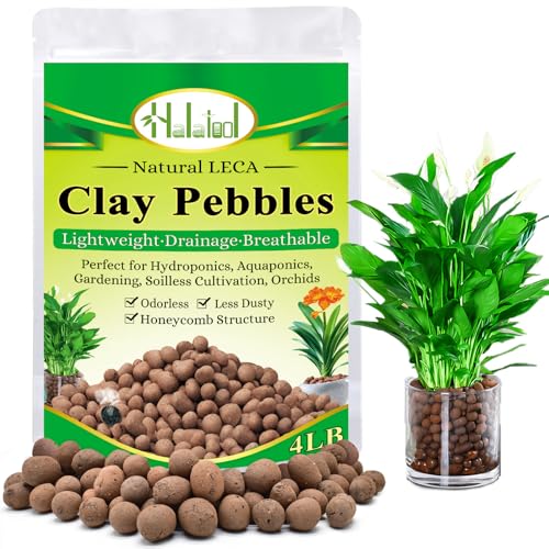 Halatool 4LB Leca Clay Pebbles for Plants 4mm-16mm Lightweight Clay Balls Hydro Balls for Aquarium Potted Plants Hydroponic Growing Gardening Orchids Drainage Decoration Aquaponics - color: 4LB