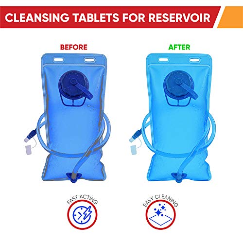 Reservoir Hydration Bladder Cleaning Kit - 6-In-1 Water Reservoir Cleaning Kit Of 3 Brushes, Collapsible Frame, (12) Cleansing Tablets & Carry Pouch - Cleaner Set For Back Pack Bladder