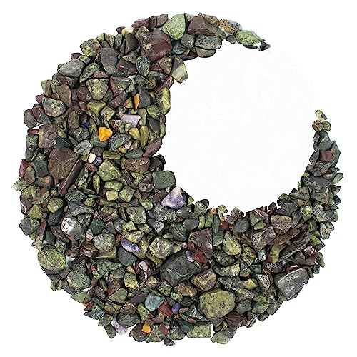 Crocon 1 LB Crushed Dragone Bloodstone Chips Bulk Stones 2000+ Carats Natural Quartz Pieces Irregular Shape Gemstones House Warming Gifts New Home & Chakra healing crystals Home D�cor gifts for women - color: Dragon Bloodstone, size: 1 Pound