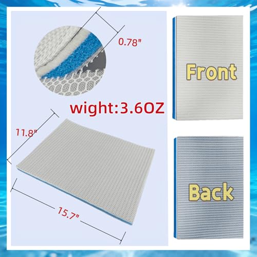 8-Layer Aquarium Filter Media Sponge Pad, Trim-to-Fit Foam Filter Floss for Fish Tank Filter (15.7"x11.8"x0.78")