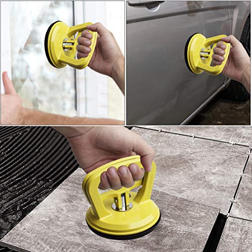 FCHO Glass Suction Cup Heavy Duty Aluminum Vacuum Plate Puller Handle Holder Hooks Duty Galss Lifting/Tile Suction Cup Lifter/Moving Glass/Pad for Lifting (Yellow, 2Pack) - color: Yelow
