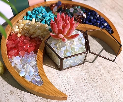 QINJIEJIE Opal Crystals Chips Natural Stone Gravel Bulk Crushed Rocks Pieces Polished Quartz Stone 0.55Lbs Decorative Fish Tank Pebbles Vase Filler Irregular Shaped Tumbled Gemstone for Home - color: Opal, size: 0.55 Pound
