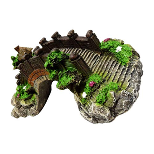 balacoo Fish Tank Bridge Decor Middle Resin Pavilion Ornament for Aquariums Elegant Aquarium Decoration Easy to Clean Safe for Fresh Saltwater Fish Enhance Visual Appeal