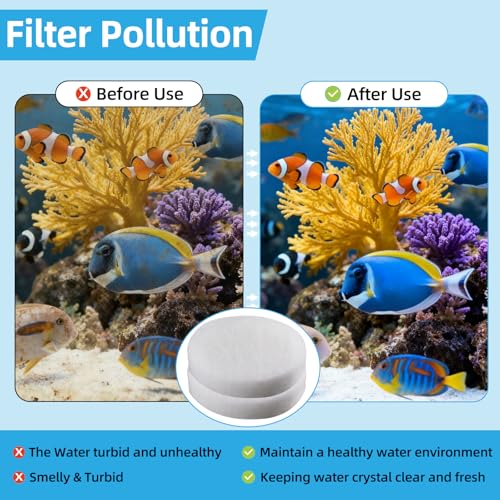 SaferCCTV 24Pcs Fine Filter Pads Water Polishing Pad Compatible with Fx4, Fx5, Fx8, Aquarium Filter Canister Filter Cotton Replacement Pad - color: White, size: 24Pcs