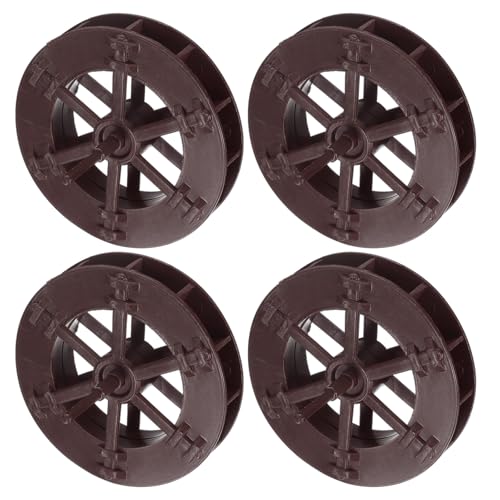uxcell 4 Pcs Fountain Water Wheel, 3.1 Inch Desktop Fortune Statue Aquarium Wheels Decor Water Fountains Wheel Brown - size: 3.1 Inch