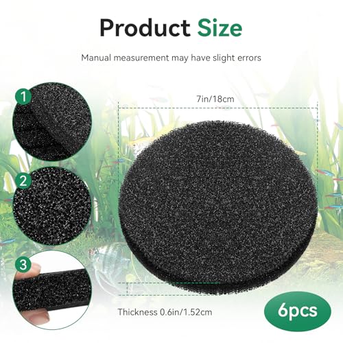 Magluv 6 Pack Fx4 Carbon Filter Pads Compatible with Fluval FX4/FX5/FX6 Canister Filter, Replacement Aquarium Filter Media for Fluval Fx6 Filter Pads