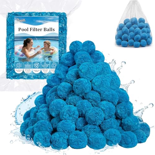 3.1 lbs Pool Filter Balls for Sand Filter Pump, Reusable Eco-Friendly Sand Filter Media for Above Ground Pools, Aquariums, Fish Tanks, Replaces 100 lbs Pool Filter Sand, Blue - color: Blue, size: 3.1 Pounds