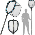 PLUSINNO Floating Fishing Net with Telescoping Handle, Carbon Fiber Ultralight Long Fish Net, Collapsible Landing Net 6.56/7.86Ft, Fishing Gear Kayak Accessories for Bass Trout Salmon - style: 7.86 Ft / 2.4m Full Length