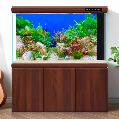 Underwater Green Aquatic Plants Aquarium Background Undersea Grass Rock Stone Sandbed Bottom Fish Tank Background Green Purple Seagrass On Blue Backgrounds Aquarium Reptile Tank Wallpaper 30x18in - size: 30(W)x18(H)inches/ 75(W)*45cm(H)