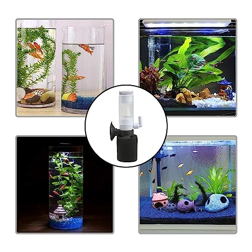 Senzeal Mini Sponge Fish Filter Quiet 3 in 1 Small Aquarium Air Pump Filter for Freshwater Saltwater Small Fish Tank with Check Valve 106cm Airline Tubing
