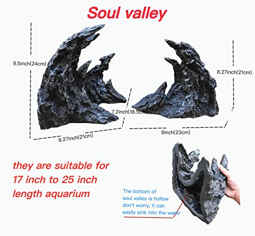 Large 'Soul Valley' Aquarium Ornaments Extra Large Aquarium Decorations Superior Landscaping (Soul Valley 18inch)