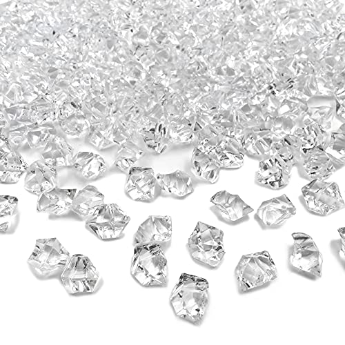 Fake Crushed Ice Cubes, Vase Fillers, 250 pcs 16*22 mm Fake crushed Ice Cubes Artificial Acrylic Crystal Rocks Diamonds for Vase Fillers, Party Favor, Wedding Decoration (0.86*0.62inch,Clear) - color: 16*22mm-250pcs