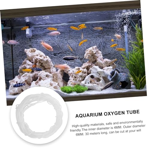 Happyyami 30m Flexible Airline Tubing Clear Tubing for Aquarium Air Pump and Strong Hose for Fish Tanks and Pools for Connecting Pumps and Stones