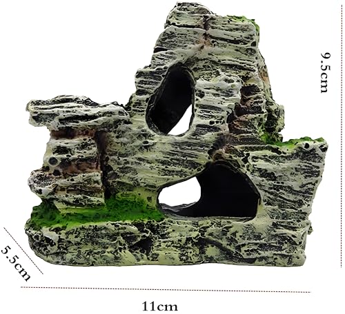 Artificial Moss Rock Cave Aquarium Decor, Fish Tank Hideout, Mountain Terrain Ornament