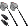 SAN LIKE Fishing Net Fish Landing Net Collapsible Fish Net with Anti-Slip Telescoping Rubber Pole Handle for Kids Adults in Saltwater Freshwater Multi-Size Extending to 37/42/43/51/69/71/89/98inch - color: 2pack-Aluminum pole,length 31" to 51"