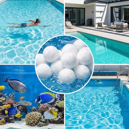 MAQIHAN 50PCS Pool Filter Balls for Sand-Filter - Dry Filter Sand Balls,Reusable Swimming Pool Filter Media,Soft Filtration Balls,Sand Filter Ball Suitable for Aquarium Tank,Pools Sand Filter Systems