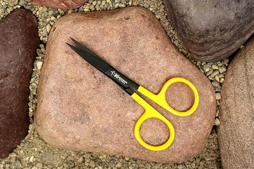 Kingfisher Fly Tying Hair Scissors, 4.5 Inch, Straight - color: Yellow