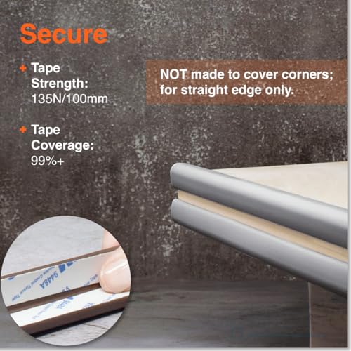 Roving Cove Slimfit Edge Protector for Baby Proofing (9ft Small Edges Only), Soft Rubber Foam Furniture Safety Bumper Guard, Desk Cushion, 3M Adhesive, Stone Grey - color: Stone Grey, size: Small 9 Foot (Pack of 1)