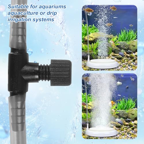 20 Pcs Aquarium Air Control Valves for 3/16" ID Airline Tubing Single Way Single Way Plastic Air Flow Control Regulator Aquarium Regulators Black Hose Connectors Airs Pump Accessories for Fish Tanks