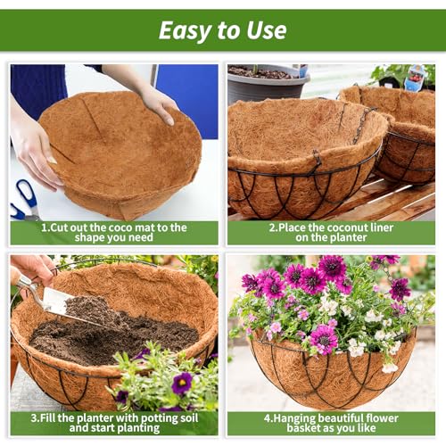 Legigo 12X160 Inch Natural Coco Liner Roll, Coconut Liners for Planter Window Box Hanging Basket, Coconut Coir Roll Coco Fiber Mat for Garden Decoration DIY Moss Poles Pet Pad Reptiles Carpet - size: 12x160 inch