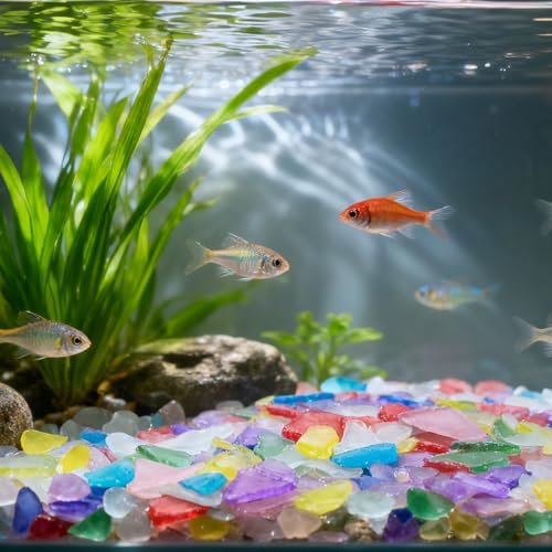 Keedolla Sea Glass for Crafts - 15 OZ Colorful Flat Frosted Seaglass Pieces Crushed for DIY Art Crafts, Vase Filler, Beach Weddings, Aquarium and Home Decor - color: Multicolor - B, size: 15 OZ / 0.93 LB