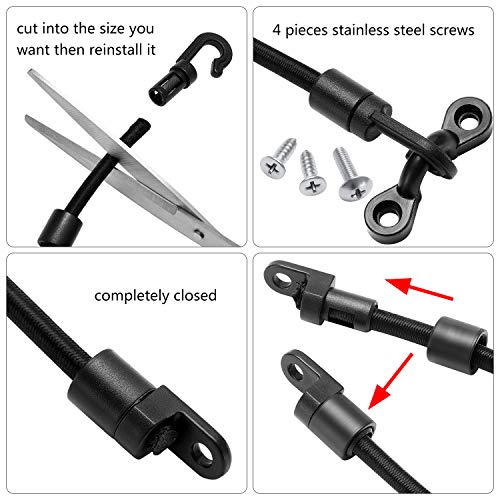 Mudder 6 Sets Fishing Rod Strap Holder, Adjustable Deck Mount Connector for Boat Marine Supply, 18-inch Pole Holder for Secure Rod Storage