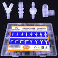 36Pcs Check Valves kit, 16-Size Plastic Hose Barb Fittings Assortment and Check valve, L Fitting, Y Fitting, one way valve for liquid, Gas, oils tubing (1/4", 5/16", 3/8", 1/2")