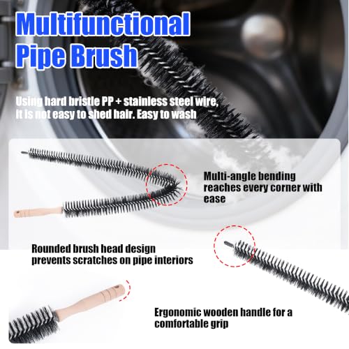 7 Pcs Dryer Vent Cleaner Kit for GE Washer Dryer Combo,Thickened WH01X35719 Lint Filter replacement with dryer vent brush, Dryer Vent Vacuum Hose Attachment,Models: PFQ97HSPVDS